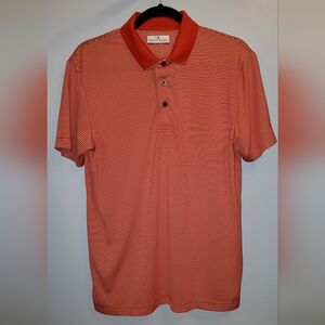 Men's Grand Slam Performance Short Sleeve Red & White striped Golf Polo Small